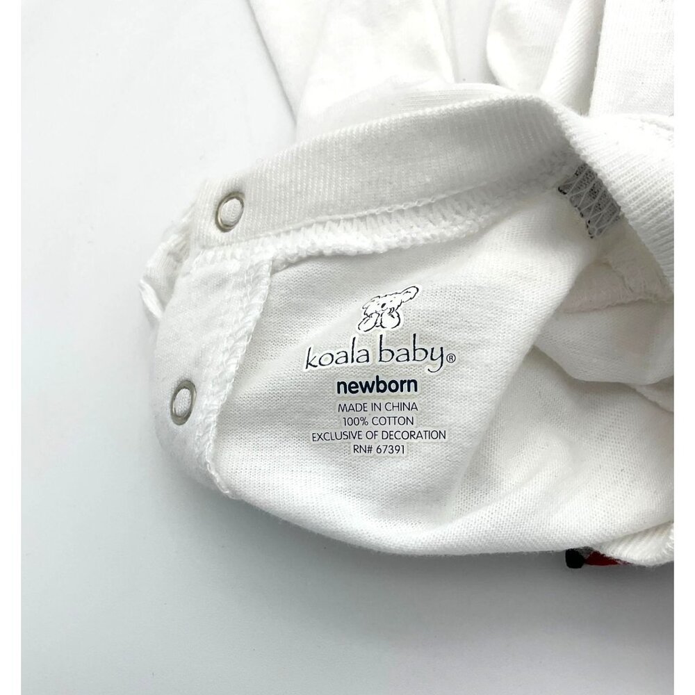 Koala Baby Long Sleeve Newborn Baby Suspenders Bodysuit Attached Bow Tie NWT - Picture 4 of 6
